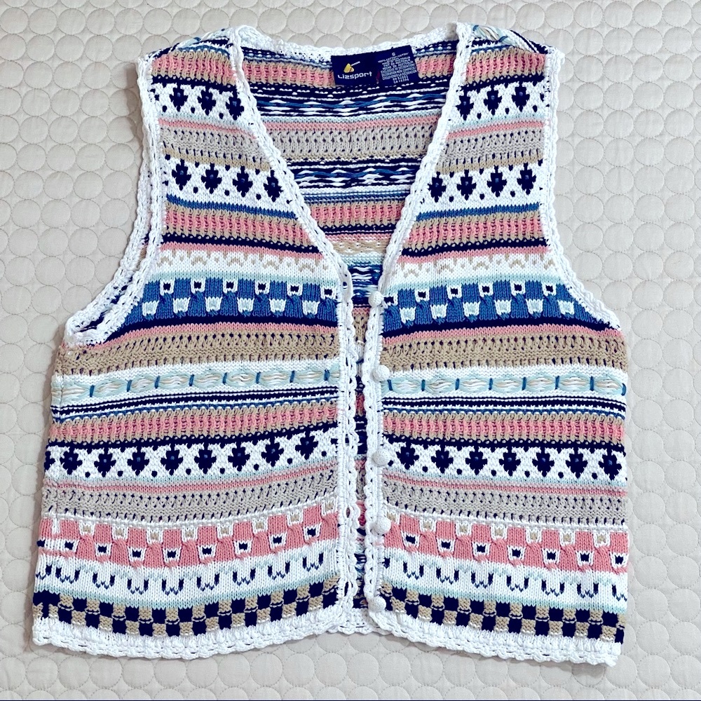 🌱 Vintage Spring Pastel Crochet Vest